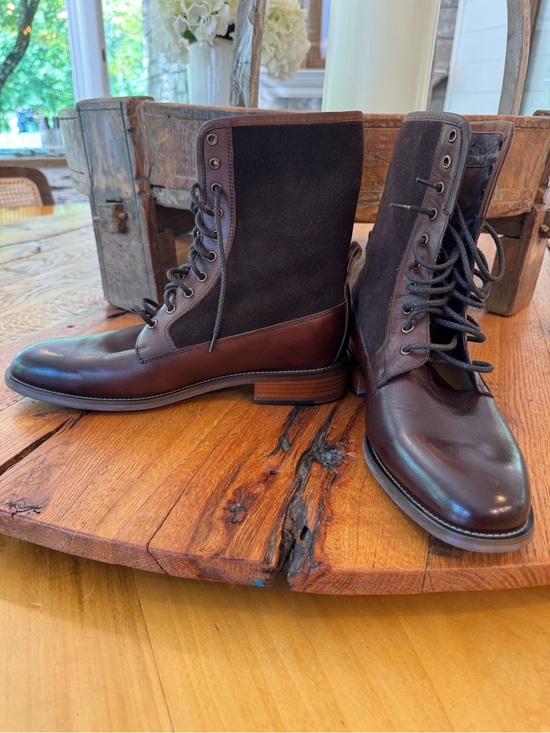 Hilman Authentic Other - Men's Dark Brown Leather & Suede Lace-Up Boots